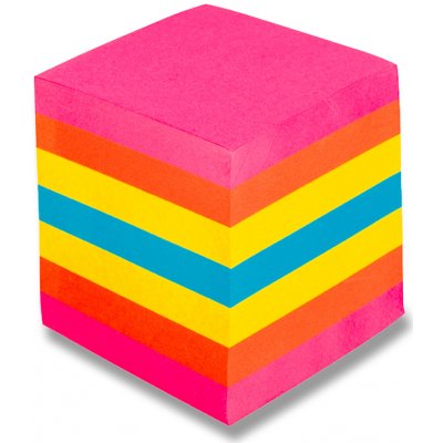 Notes - poznámkový bloček lepený - 9×9×9 cm, barevný – Hledejceny.cz