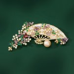 Éternelle luxusní brož se zirkony Carmen vějíř B2356-XR09092 Zlatá – Hledejceny.cz