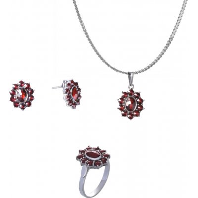 Granát Turnov Stříbrný set šperků 348 – Zboží Dáma