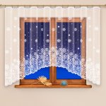 Oblouková vánoční záclona Vločka Bez řasící pásky 150x300 – Zboží Mobilmania