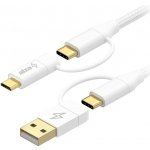 AlzaPower APW-CBM401W MultiCore 4in1 USB 60W 480Mbps, 1m, bílý – Zboží Mobilmania