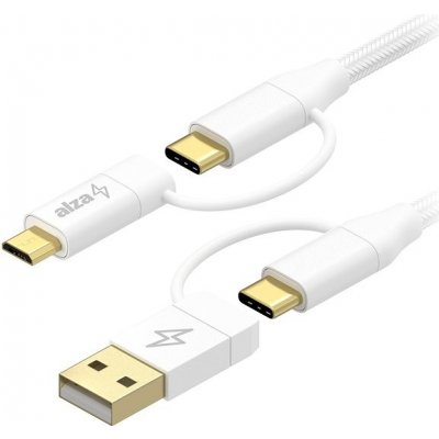 AlzaPower APW-CBM401W MultiCore 4in1 USB 60W 480Mbps, 1m, bílý – Zboží Mobilmania