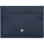 Montblanc Pouzdro na kreditní karty Sartorial 128596 kožené modrá – Hledejceny.cz