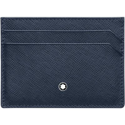 Montblanc Pouzdro na kreditní karty Sartorial 128596 kožené modrá – Hledejceny.cz