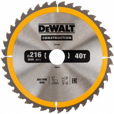 DeWALT DT1953 Pilový kotouč 216 x 30 mm, 40 zubů – Hledejceny.cz