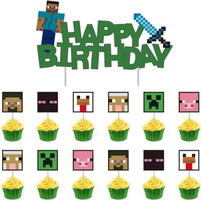 Zápich do dortu a muffinů 13ks Minecraft Cakesicq – Sleviste.cz