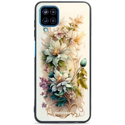 Pouzdro Mobiwear Glossy Samsung Galaxy A12 - G014G Krémové květy