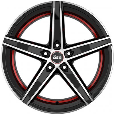 MAM OX-18 8,5x19 5x112 ET30 black polished red inside – Sleviste.cz
