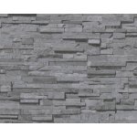 A.S.Création Vliesová tapeta 3D efekt štípaný kámen břidlice - šedá černá 4002388163 rozměry 0,53 x 10,05 m