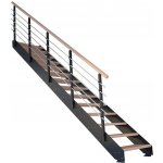 StarWood Kovové schody Kos 16 st. dub olej. 105 cm kov. zábradlí černá – Zboží Mobilmania