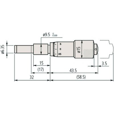 Mitutoyo Mikrometrická vestavná hlavice 0-05´´ mitu-149-147