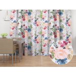 Biante Bavlněný závěs Sandra SA-387 Velké žluté a modré květy na bílém 150x150 cm – Hledejceny.cz