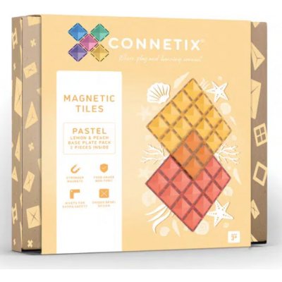 Connetix Pastel Lemon & Peach Base Plate 2 ks základny – Zboží Mobilmania