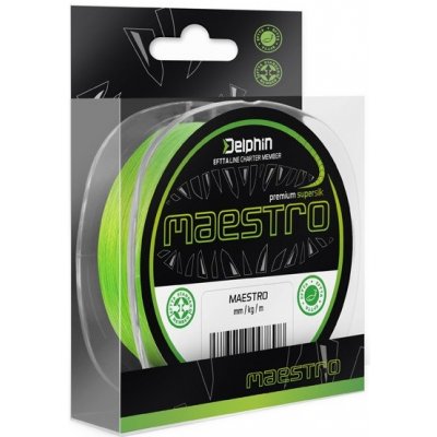 Delphin Splétaná Šňůra Maestro Fluo Zelená 150 m 0,07 mm 4,5 kg – Zboží Mobilmania