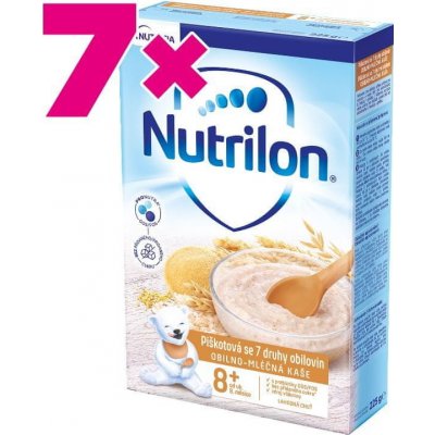 Nutrilon Mléčná kaše piškotová kaše 7 druhy obilovin 7 x 225 g