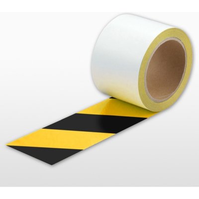 Extra tenká podlahová páska WT-5429 s protiskluzovým povrchem, permanentní – fólie, žluto-černá, 75 mm × 10 m – Zboží Mobilmania
