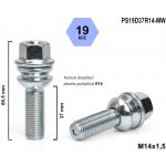 Kolový šroub M14x1,5x37 kulový R14 pohyblivá plocha, klíč 19, PS19D37R14-MW, výška 66,5 | Zboží Auto