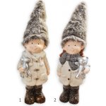 Děti zimy vysoké hnědé s čepicí 21 cm – Zboží Mobilmania