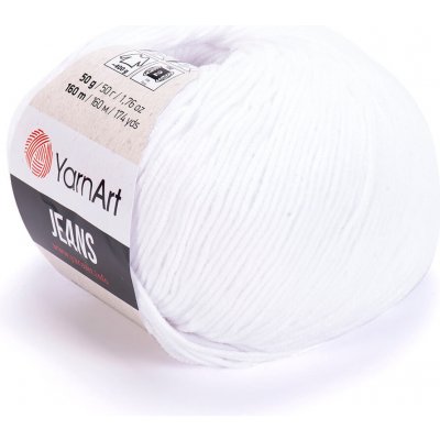 Yarn Art příze YarnArt Jeans 62 bílá – Zboží Dáma