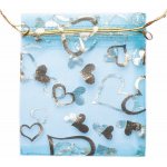 Nefertitis Dárkový sáček organza 10 x 12 cm tyrkysový se srdíčky NF16255 - 10 x 12 cm – Zboží Živě