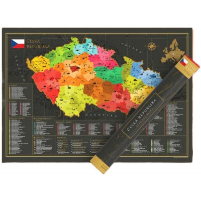Stírací mapa Česká Republika (ČR) 84,1 x 59,4 cm – Zboží Dáma