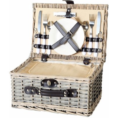 Boltze Home Piknikový koš z proutí s doplňky, 28 x 18 cm, ARIEGE vícebarevný – Zboží Mobilmania