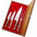 Dellinger Walnut Sada 3 nožů + vidlička v dřevěné dárkové krabici – Zboží Dáma