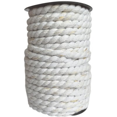 Bavlněné lano kroucené s kovovou nitkou průměr 8 mm, bílá, zlatá, 1m, Minicrame – Zbozi.Blesk.cz