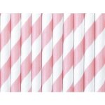 PartyDeco Brčka papírová Světle růžové proužky 10 ks – Hledejceny.cz