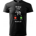 Hobbytriko tričko Krávy volají černá – Zboží Mobilmania
