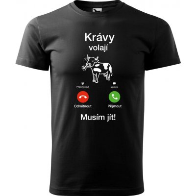 Hobbytriko tričko Krávy volají černá – Zboží Mobilmania