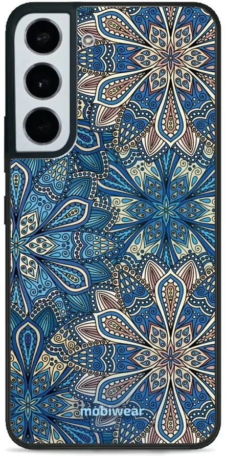 Pouzdro Mobiwear Glossy Samsung Galaxy S22 - G038G - Modré mandala květy