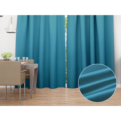 Biante Saténový závěs LUX-033 Petrolejově modrý 140x170 cm – Hledejceny.cz