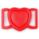 Plavkové zapínání srdce šíře 20 mm plastové - červená (2 pár) – Zboží Dáma