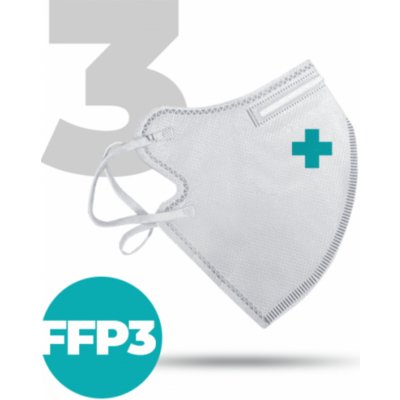Nanolab bezpečný nano respirátor FFP3 bílý medi logo křížek 3 ks – Zboží Mobilmania