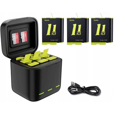 Telesin 3-slot nabíječka + 3 baterie set pro GoPro Hero 9/10/11 GP-BnC-902-B – Zboží Mobilmania