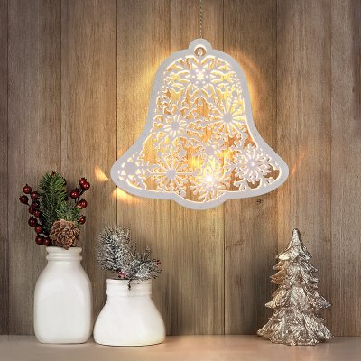 Solight LED dřevěný vánoční zvoneček 9x LED bílá 30cm časovač 2x AA – Hledejceny.cz
