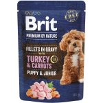 Brit Premium by Nature Dog Puppy & Junior Fillets in Gravy with Turkey & Carrots 85 g – Zboží Mobilmania