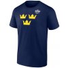 Pánské tričko s potiskem Fanatics pánské tričko NHL 4 Nations 2025 Sweden Navy Face-Off Primary Logo T-Shirt