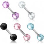 Šperky eshop piercing do jazyka průsvitná disko koule W45.28 Aqua – Sleviste.cz