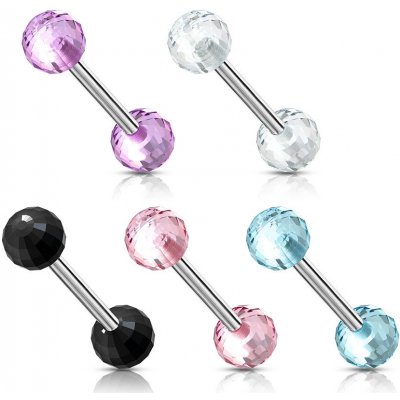 Šperky eshop piercing do jazyka průsvitná disko koule W45.28 Aqua – Sleviste.cz
