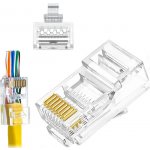 W-Star Konektor UTP RJ45EZ Cat6A 100ks 3U pozlacený 6SLD pass through drát licna RJ45EZC6AS RJ45EZC6AS | Zboží Auto