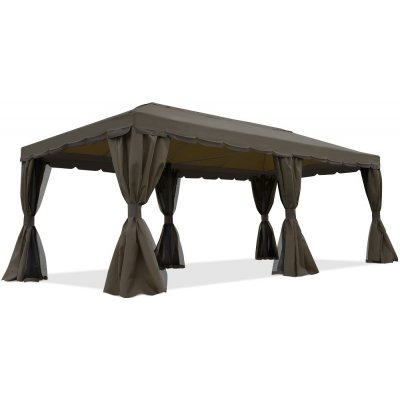 Garden Point zahradní pavilon s moskytiérou Valencia 3x6 m Hnědý – Sleviste.cz