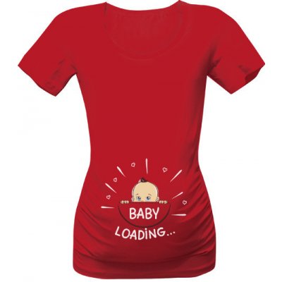 Tričko s potiskem Baby loading ... dámské Červená