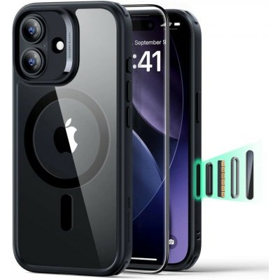 ESR Classic Hybrid HaloLock MagSafe pouzdro + tvrzené sklo pro iPhone 17 černé – Zboží Živě