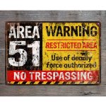 EA plechová cedule Area 51 - Warning - No Trespassing – Zboží Mobilmania