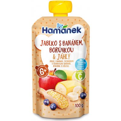 HAMÁNEK Jablko s banánem borůvkou a jáhly 100 g – Zboží Mobilmania