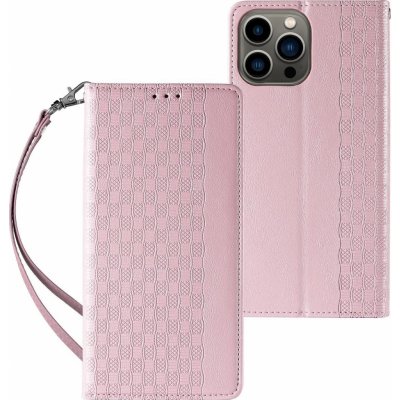 Pouzdro Efecto s magnetem iPhone 12 Pro Pouch Wallet + Mini Lanyard Pendant růžové