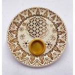 Mani Bhadra Stojánek na vonné tyčinky a kužely Flower of Life bílý 10 cm – Hledejceny.cz