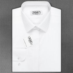 AMJ pánská košile dlouhý rukáv slim fit bílá JDSA018SKL